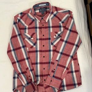 L Red Plaid Thin Flannel